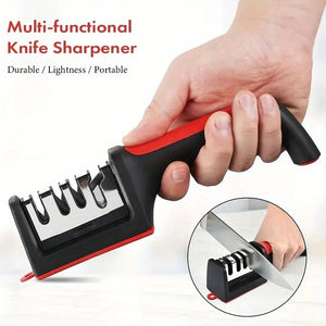 4-Stage Professional Knife Sharpener – Diamond/Ceramic Rods, Safe Design, Restores Blades Quickly