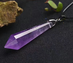 Natural Amethyst Chakra Necklace Pendant Healing Energy Crystal