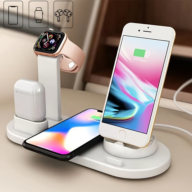 5 In 1 Wireless Charger Bracket Station Type-C Fast Charging Stand For IPhone 14 13 12 11 Pro Max Samsung Xiaomi Desk Chargers For Watch Air