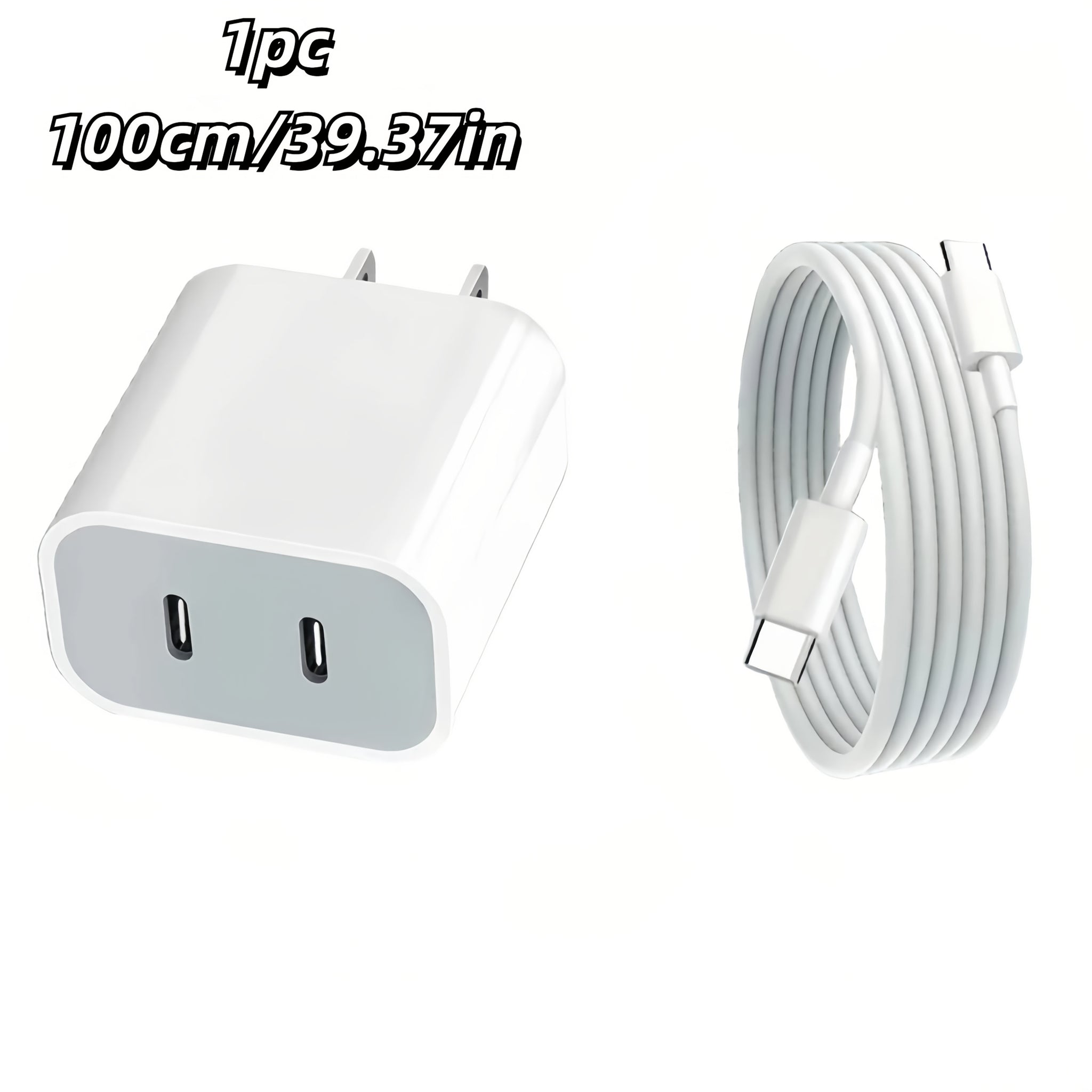 Fast Charger for iPhone 16, 1pc/2pcs Pack 40W Dual-Port Power Delivery Charging Block, with 3.3ft USB C to C Fast Charging Cable, for iPhone