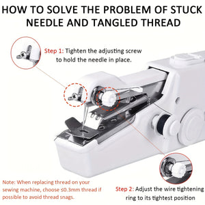 1pc Handheld Sewing Machine Mini Sewing Machines, Portable Sewing Machine Quick Handheld Stitch Tool For Fabric, Kids Cloth, Clothing - 2 Co