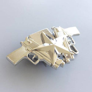 New Bright Silver Guns Star Lighter Belt Buckle US Local Shipping