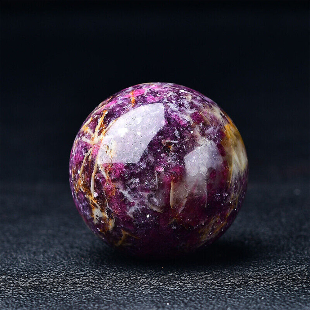 Purple Unicorn Stone Sphere Crystal Ball Reiki Healing Meditation with Stand