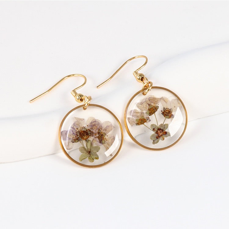 Real Flower in Resin Earrings for Women