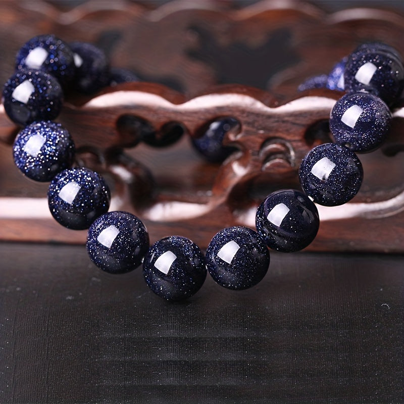 1pc Romantic Blue Sandstone Starry Sky Couple Bracelet