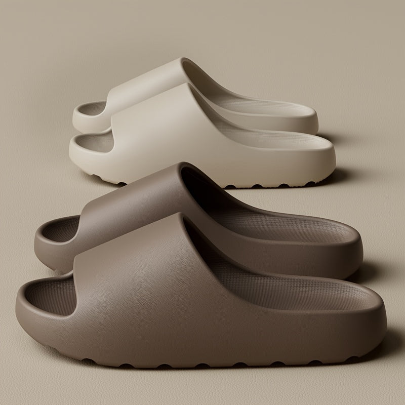 Unisex Soft Slippers, Comfortable Indoor/Outdoor Slide Sandals, Non-slip Textured Design, Stylish Footwear