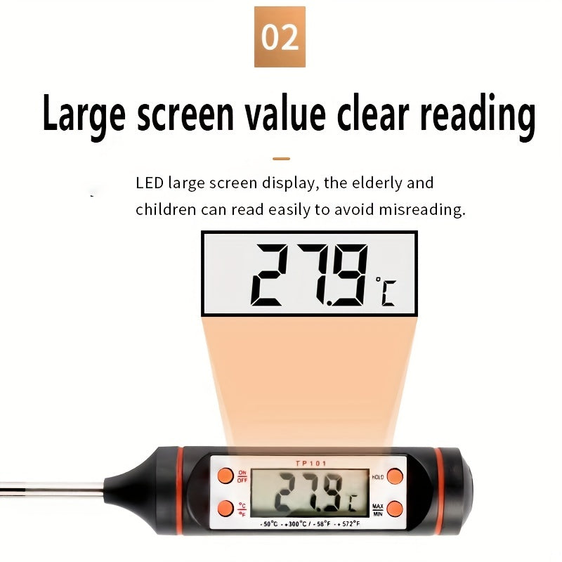 Kitchen Oil Thermometer BBQ Baking Temperature Measurement Electronic Food Thermometer Liquid Temperature Pen