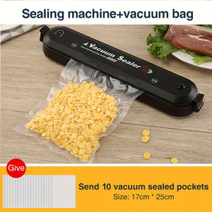 1set Vacuum Sealer Machine Food Vacuum Sealer Automatic Air Sealing System For Food Storage Dry Food Modes Compact Design With 10Pcs Vacuum