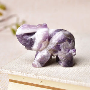 1PC Natural Crystal Dream Amethys Elephant Amethyst Animals Figurine Stone Crafts Small Decoration Home Decor Christmas Present