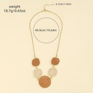 Minimalist Asymmetrical Colorblock Necklace Exaggerated Geometric Creativity Necklace 1pc