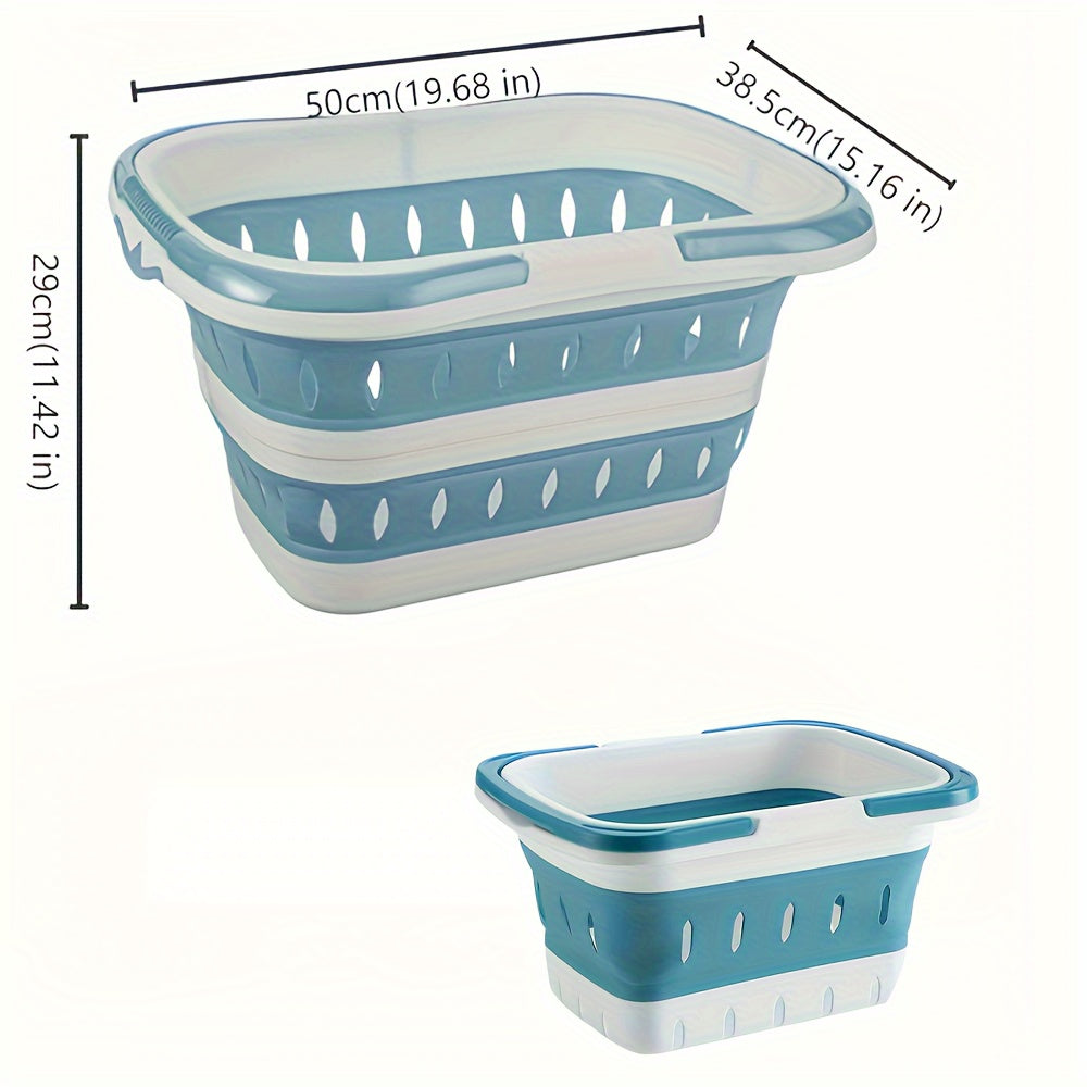 1pc Collapsible Laundry Hamper - Portable Durable Plastic Clothes Storage with Handles, Space Saving Rectangular Design for Bedroom, Bathroom and Home Organization, Laundry Hamper, Bedroom Organization, Modern Organizer, Easy to Clean, Laundry Hamper, Lau