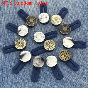 5pcs Button Extender For Pants, Adjustable Waist Button, Retractable Waistband Expander, Random Color, No Sew Buttons, Easy To Use And No To