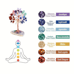 1PC Natural Crystal Tree: Enhance Health & Luck with Seven Chakra Energy - Random Base Gift