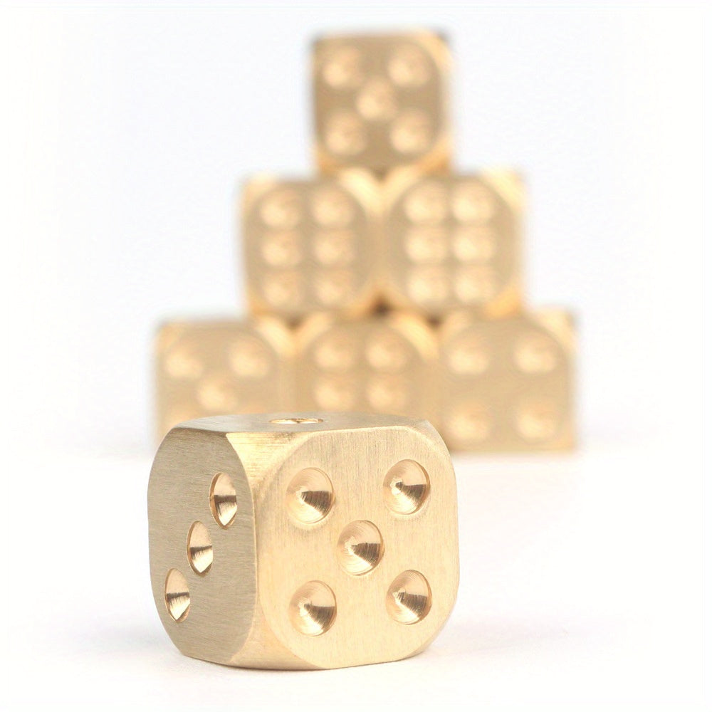 Upgrade Your Bar Games With These 6-Sided Brass & Copper Dice! Halloween/Thanksgiving Day/Christmas Gift