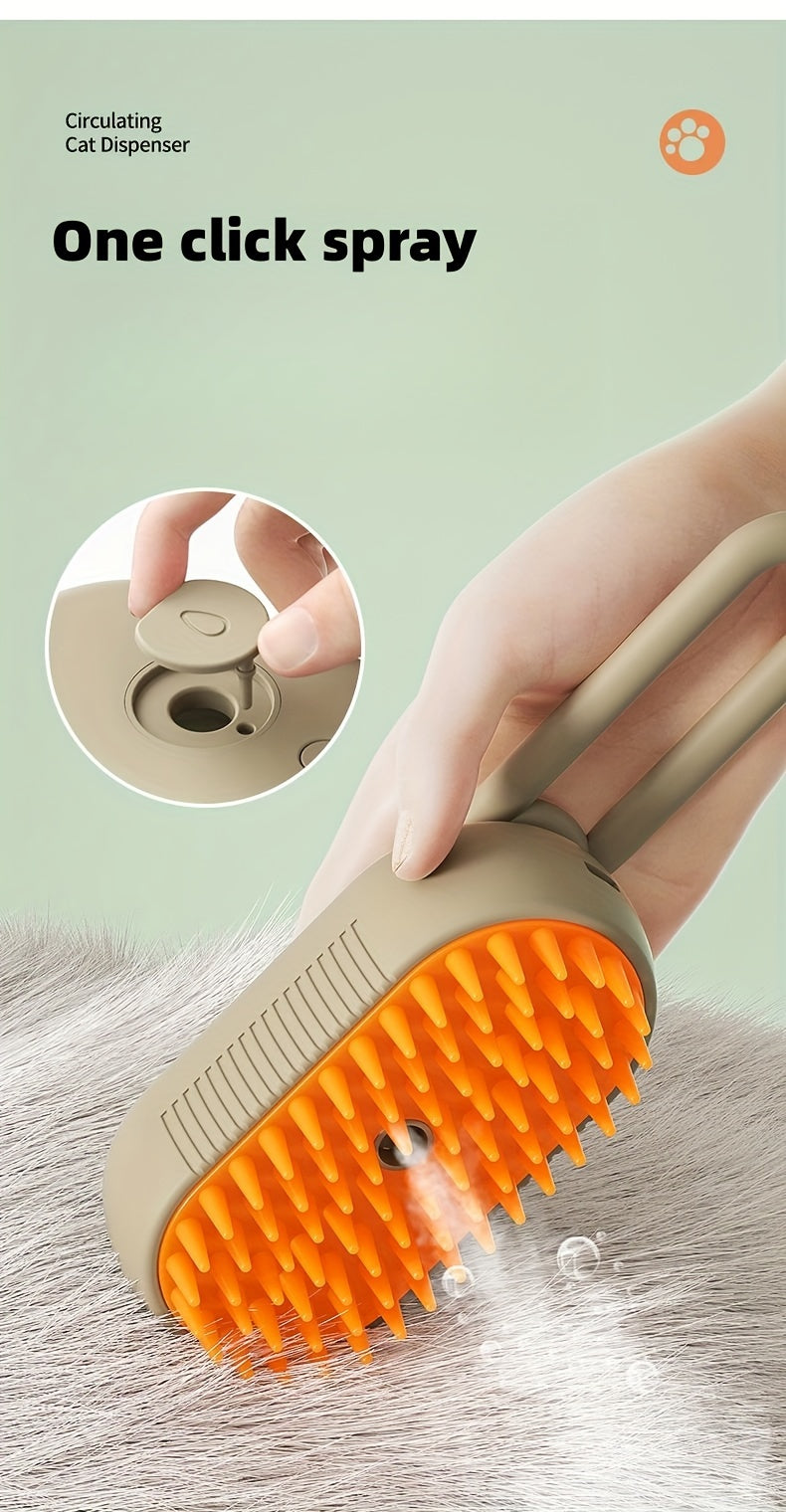 3-in-1 Steamy Pet Brush: Ultimate Grooming & Massage for Cats & Dogs - Happy, Healthy Fur