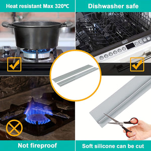 Waterproof & Heatproof Silicone Gap Seal: Easy-Clean, Oil-Resistant Countertop & Stove Gap Cover