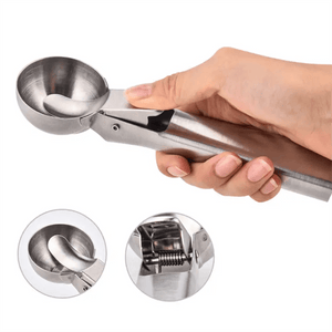 Heavy Duty Stainless Steel Ice Cream Scoop - Trigger-Activated For Easy Serving!