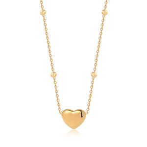 Golden Color Heart Shaped Necklace and Bracelet set for Women Gifts for Women