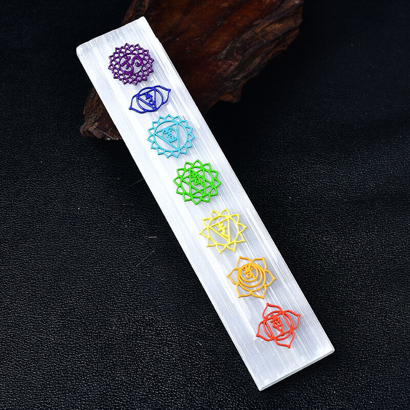 Seven Chakra Gypsum Healing Board Meditation Healing Crystal Decor Gift