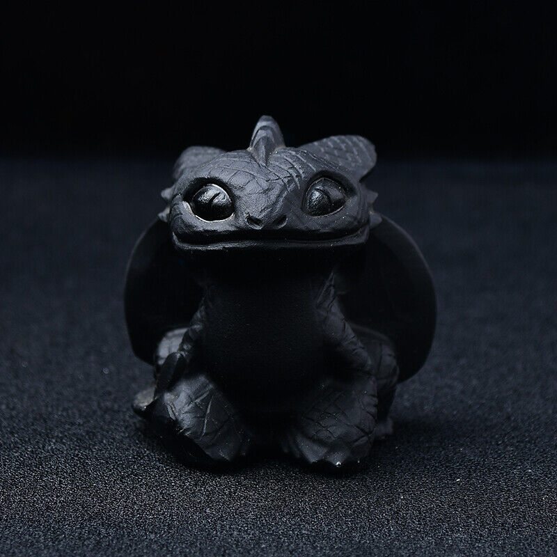 50mm Crystal Toothless Dragon Obsidian Quartz Dragon Figurine for Room Decor