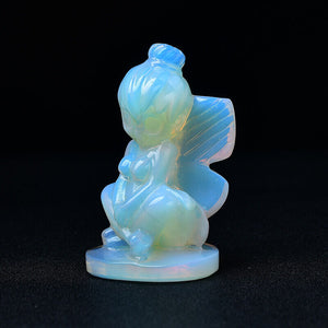 Opal Fairy Maiden Crystal Crafts Quartz Angel Figurines Animal Statue Gift