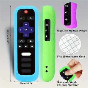 1pc/2pcs/3pcs Glow-in-the-Dark Silicone Remote Cover with Lanyard for Roku TV Remote Control - Universal Silicone Sleeve Case for TCL Hisense, Roku TV Streaming Stick, 4K+/ 4K Voice Remote