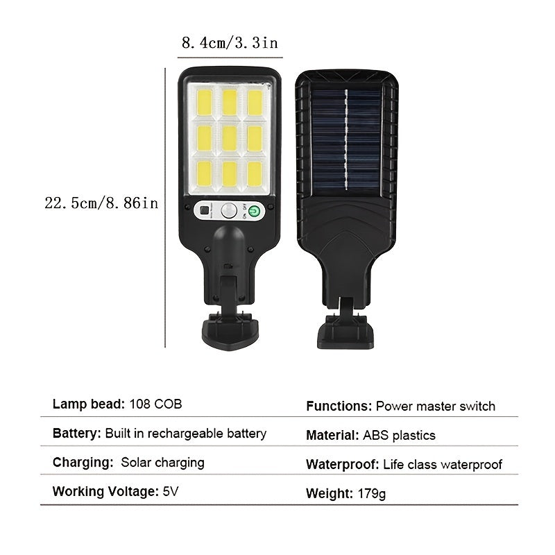 Solar LED Garden Light 2200W: Motion-Sensing, Waterproof, with Remote Control and Easy Installation