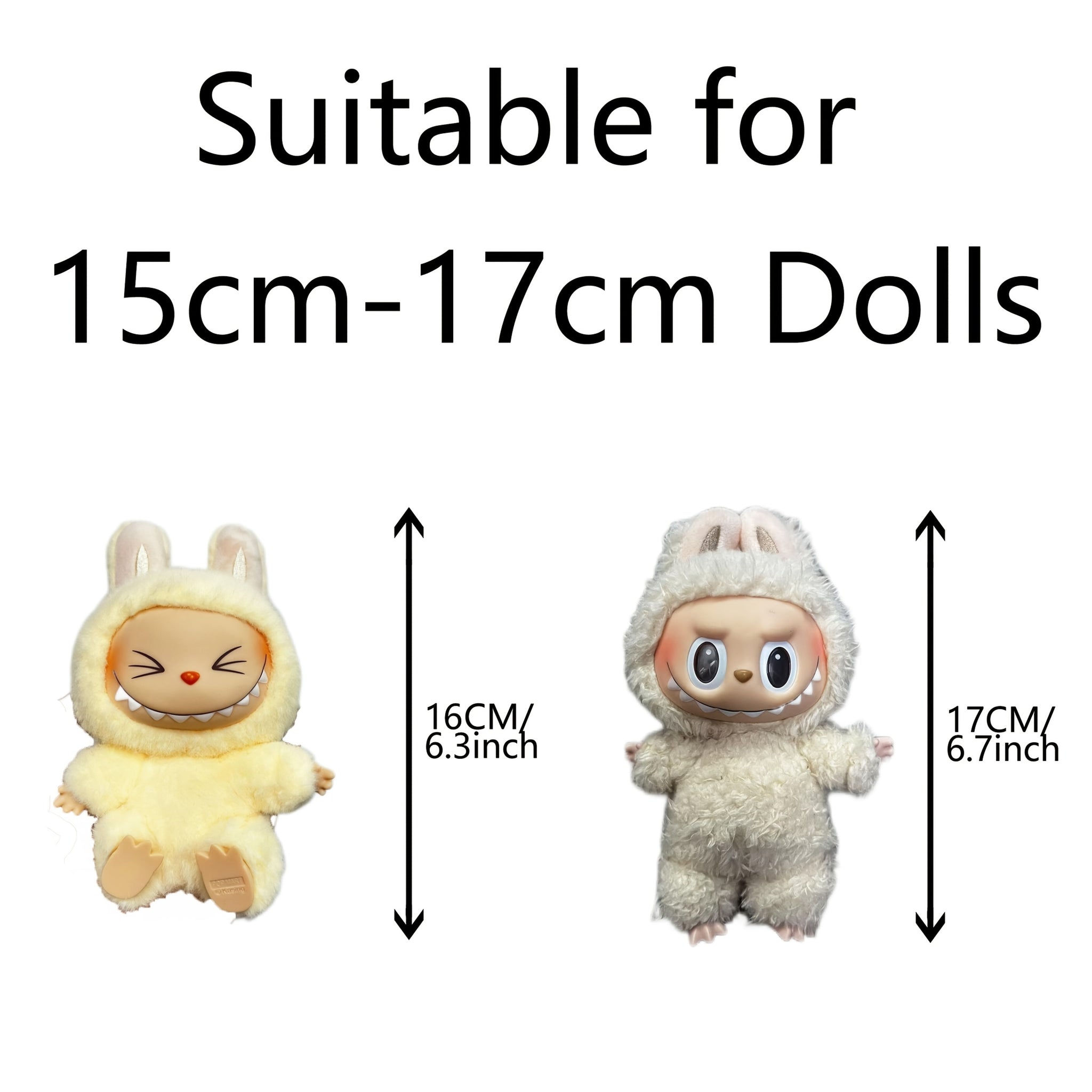 17cm Doll Clothes For Labubu With 3 Outfits - Stylish Fisherman Hat & Sweaters & Pants Or Skirt Set For 17cm Dolls, Adorable Labubu Accessories For Play & Display (Not Included Shoes & Doll)