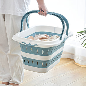 1pc Collapsible Laundry Hamper - Portable Durable Plastic Clothes Storage with Handles, Space Saving Rectangular Design for Bedroom, Bathroom and Home Organization, Laundry Hamper, Bedroom Organization, Modern Organizer, Easy to Clean, Laundry Hamper, Lau