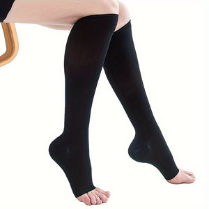 Second Level Compression Socks with Open Toe, Calf Slimming Tights, Plus Size S-5XL, Sports and Travel Care Socks for Long Standing