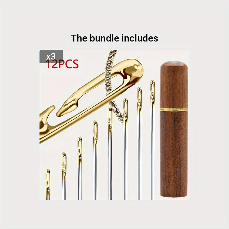 Self Threading Sewing Needles Hand, Elderly Needle Side Hole Blind Needle Large Big Eye Hand Embroidery Needles For DIY Craft Sewing Repair