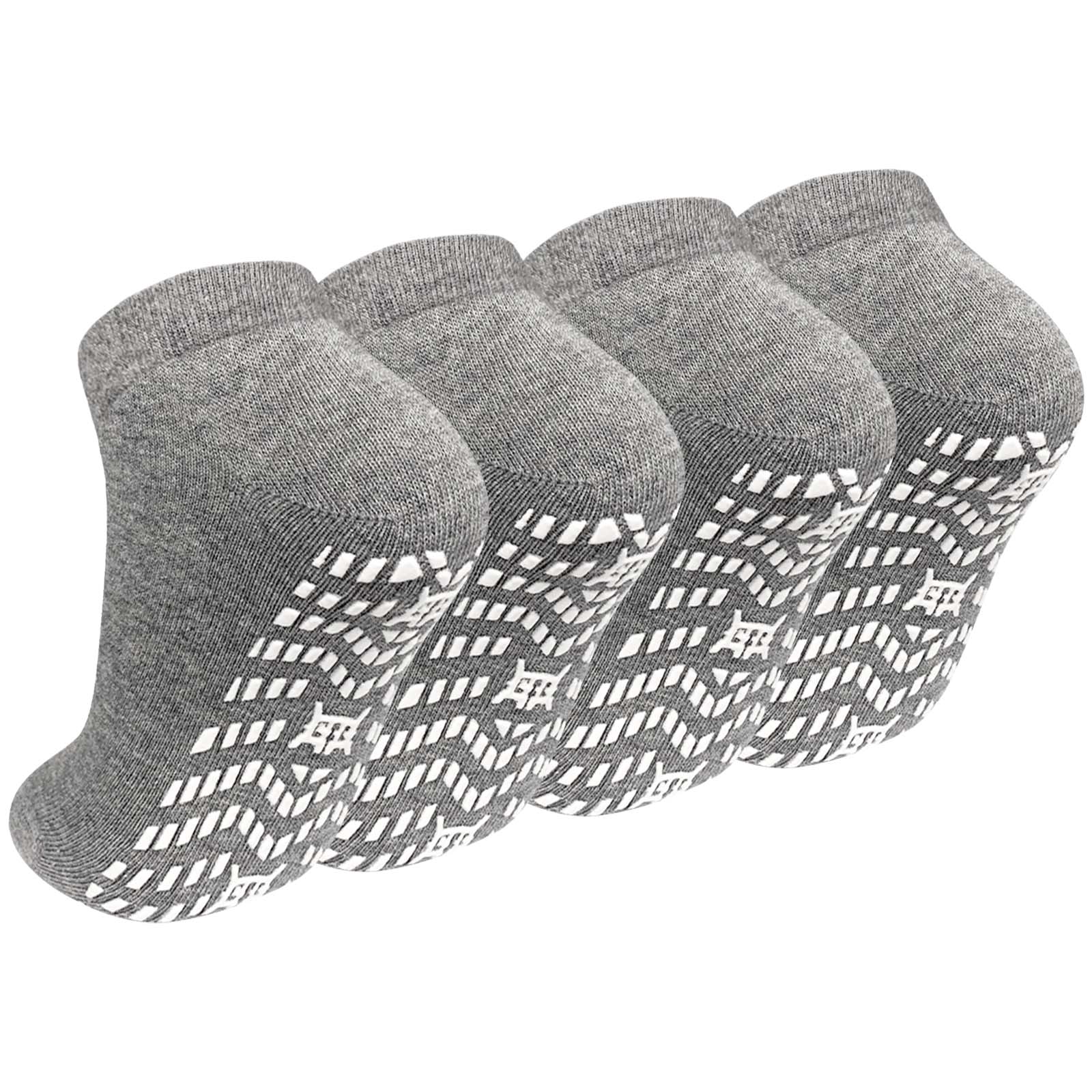 5 Pairs Non-Slip Grip Socks For Men And Women, Anti-Skid Hospital And Yoga Socks For Elderly