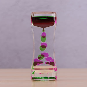 Liquid Motion Bubbler, Hourglass Liquid Bubbler, Timer For Sensory Play, Fidget Toy - Stress Management - Cool Desk Decor Halloween/Thanksgi