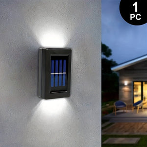 Solar-Powered LED Outdoor Wall Lights 1/4/8pcs - Waterproof, Sensor-Activated Up/Down Lighting, Polished Finish for Garden, Porch & Festive