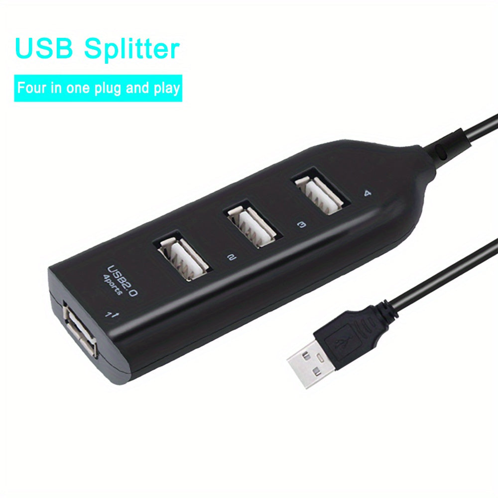 Multi-functional USB Hub 5Mbps High Speed Multi USB 2.0 Port Splitter Durable And Practical Classic 4-In-1 Power Expander Adapter