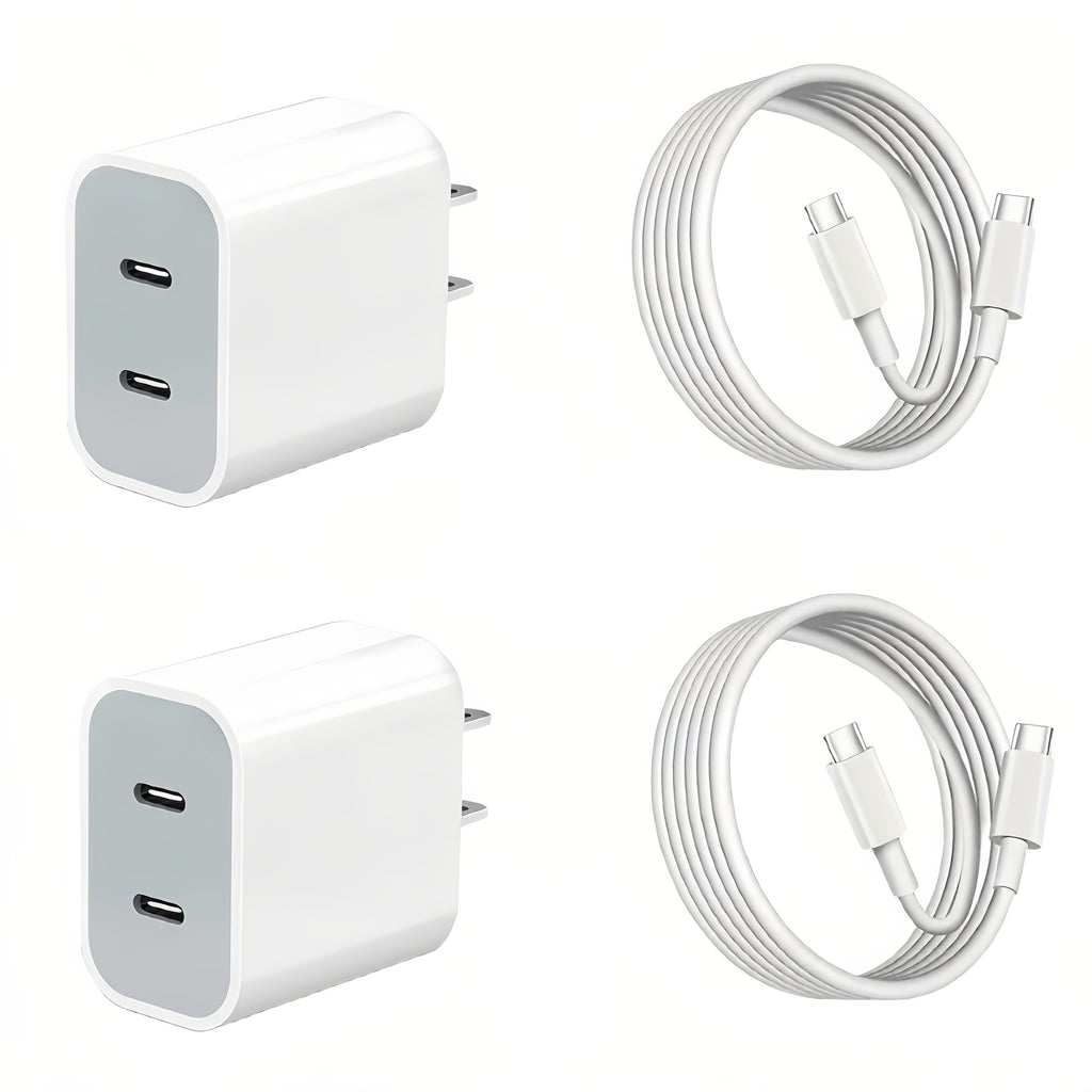 Fast Charger for iPhone 16, 1pc/2pcs Pack 40W Dual-Port Power Delivery Charging Block, with 3.3ft USB C to C Fast Charging Cable, for iPhone