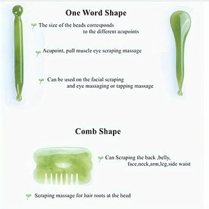 7pcs Natural Resin Gua Sha Set, Traditional Chinese Scraping Massage Tools, for Facial, Back, and Neck, Muscle Relaxation, Stress Relief, wi