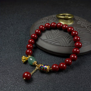 1pc Natural Raw Ore Cinnabar Trendy Pendant Bracelet Men Bracelet Lotus Root Pendant Bracelet