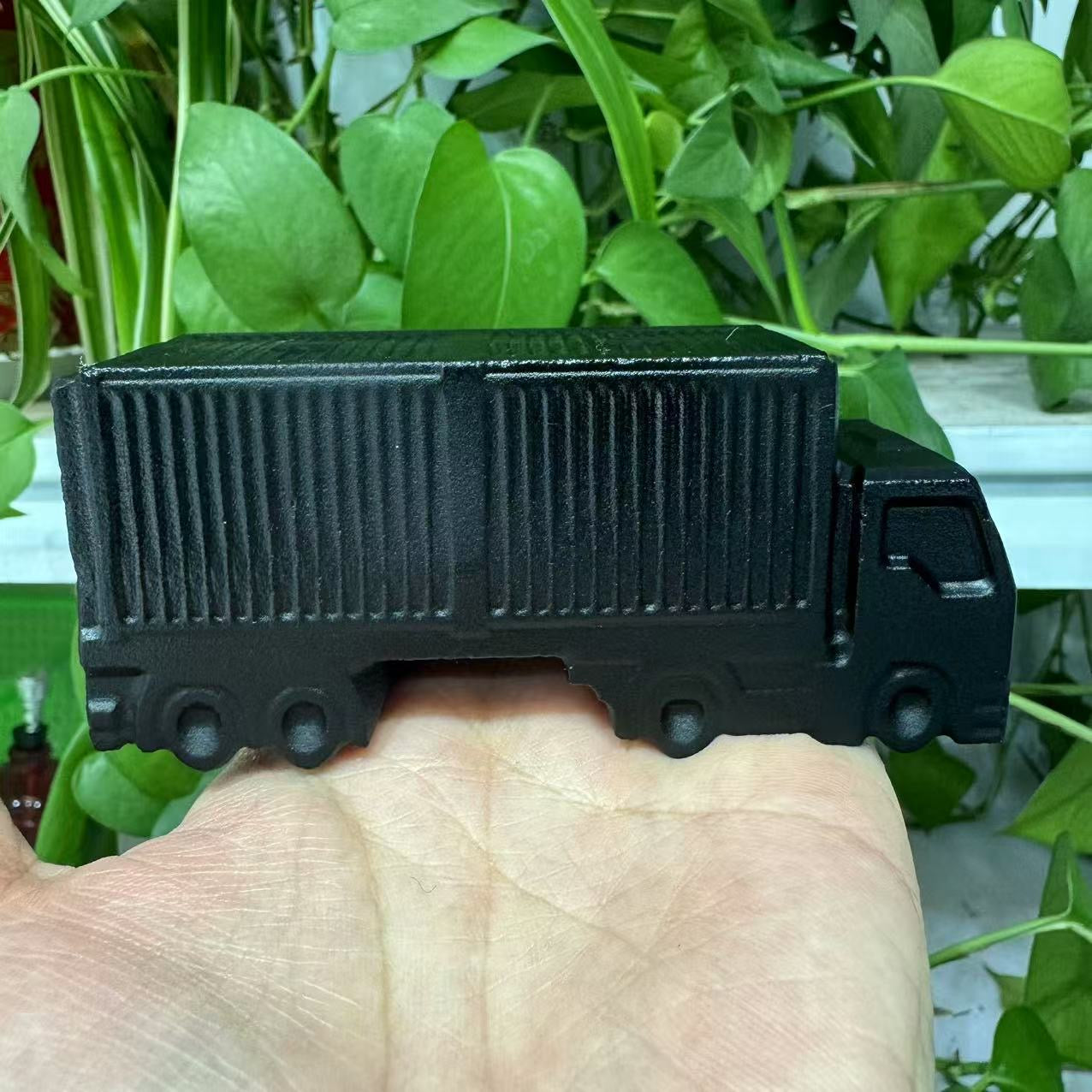 Hand Carved Black Obsidian Truck Crystal Car Crystal vehicle