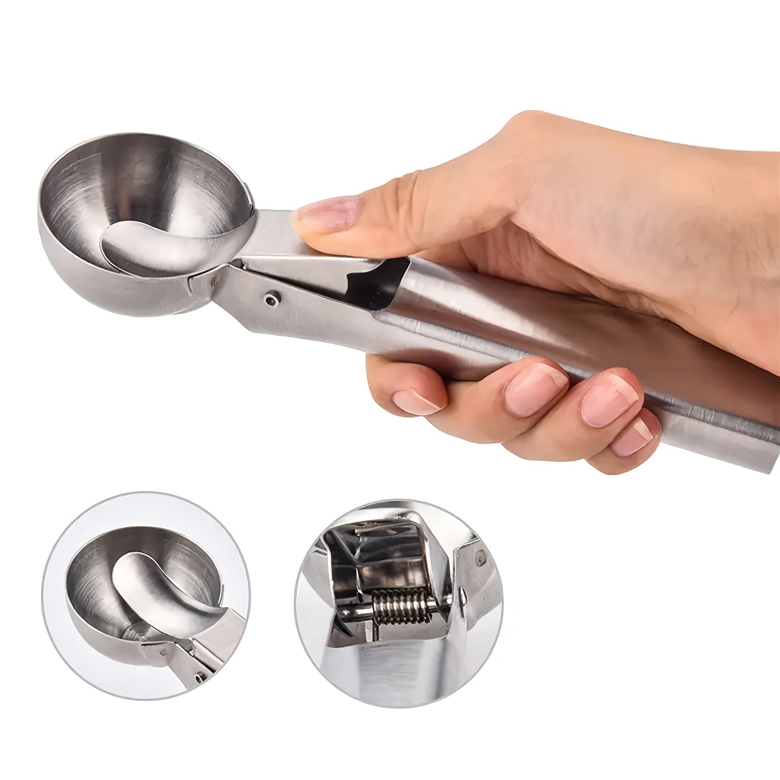 Heavy Duty Stainless Steel Ice Cream Scoop - Trigger-Activated For Easy Serving!