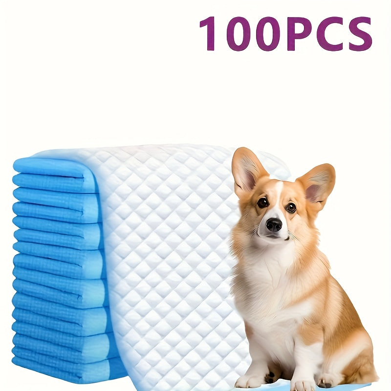 [100 Ultra-Thin Pet Pads] 100 Ultra-Thin Absorbent Pet Pads | Leak-Proof and Quick-Drying Training Pads for Cats and Dogs | Soft Non-Woven Fabric, Easy-to-Clean Sanitary Pads