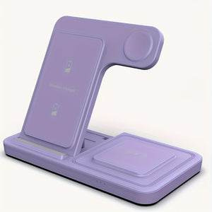 Foldable 3 In 1 Fast Charging Station, 15W Wireless Charger Stand For IPhone 15, 14, 13, 12, 11/Pro/Max/Mini/Plus, X, XR, XS/Max, SE, 8/Plus, Suitable For IWatch 1-9, Suitable For Airpods 3/2/Pro