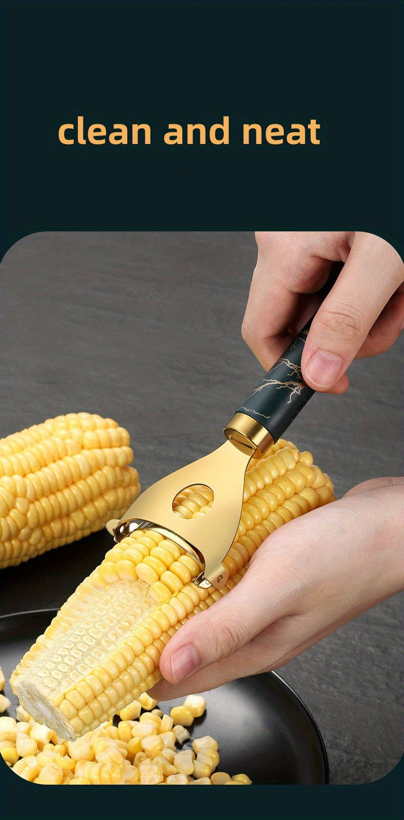 1pc, Corn Planer, Corn Stripper, Stainless Steel Corn Cob Stripper, Household Corn Peeler, Reusable Corn Thresher, Creative Corn Stripper, M