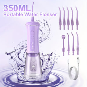 1800mAh Water Flosser, Cordless Water Dental Flosser, 9 Jet Tips 5 Modes 11.83oz, Portable Rechargeable Oral Irrigator For Home Travel
