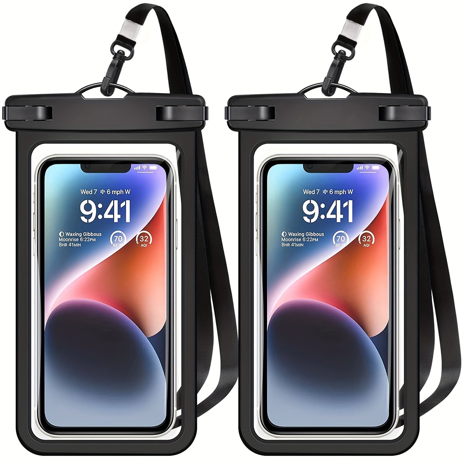 2 Packs Universal Waterproof Phone Pouch - Waterproof Case For IPhone 14 13 12 11 Pro Max XS Plus Samsung Galaxy Cellphone Up To 7.0" IPX8 W