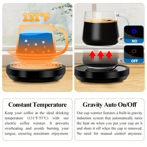 1pc Automatic Sensor Coffee Cup Warmer For Desk - Keep Your Coffee, Tea, Milk And Water Warm - Auto Shut Off/On - Cup Warmer For Home And Of