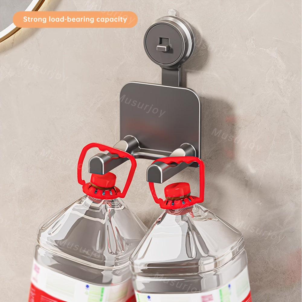 Musurjoy Suction Cup Hair Dryer Holder - Space Aluminum, No Drilling Wall Hanging, Suitable for Bathroom, Bedroom and Living Room, Bathroom