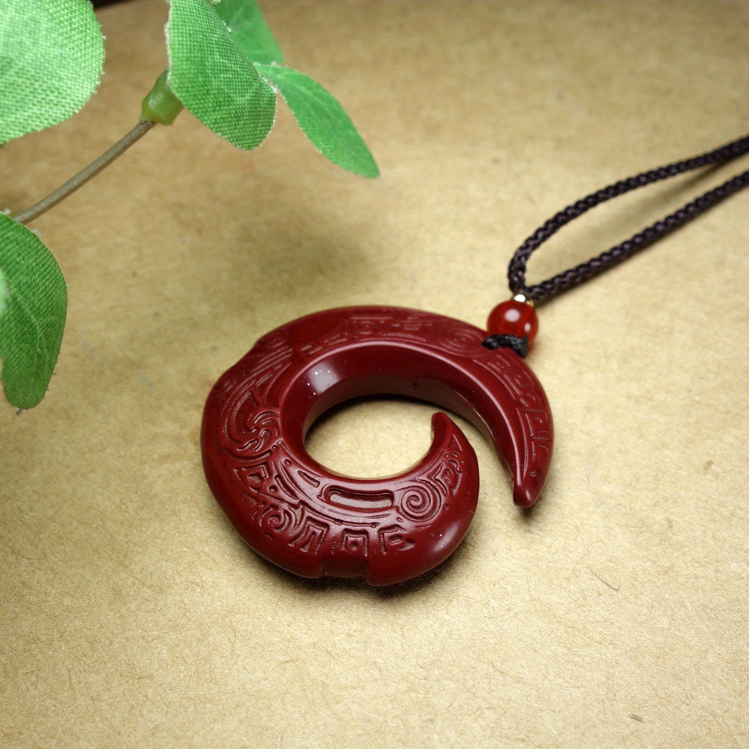 Cinnabar Fortune-turning Necklace For Men And Women, Couple Necklace, Pendant, Raw Stone, Cinnabar Good Luck Necklace, Gift Necklace