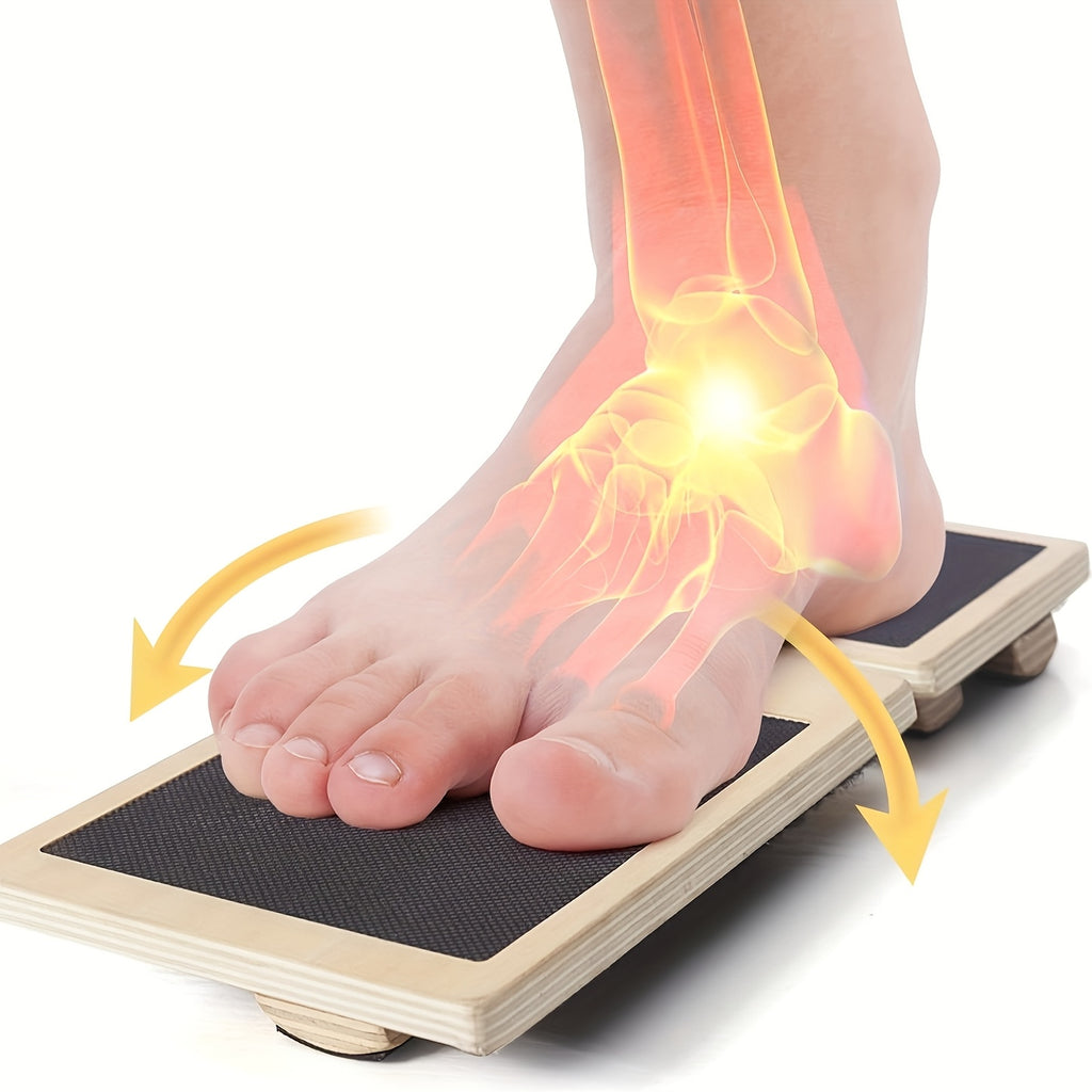 Wooden Foot Stretcher and Balance Trainer | Ankle & Foot Muscle Training Equipment for Enhanced Flexibility | Multi-Use for Sports, Yoga & Pilates | Durable Wood with Textured Surface | Ideal for Athletes and Everyday Use, Balance Improvement Tool | Textu