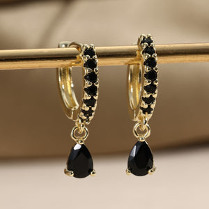 1 Pair Elegant Mini Cubic Zirconia Teardrop Earrings - Sparkling Dangle Design with Clear Gemstone, Ideal for Daily Wear & Special Occasions